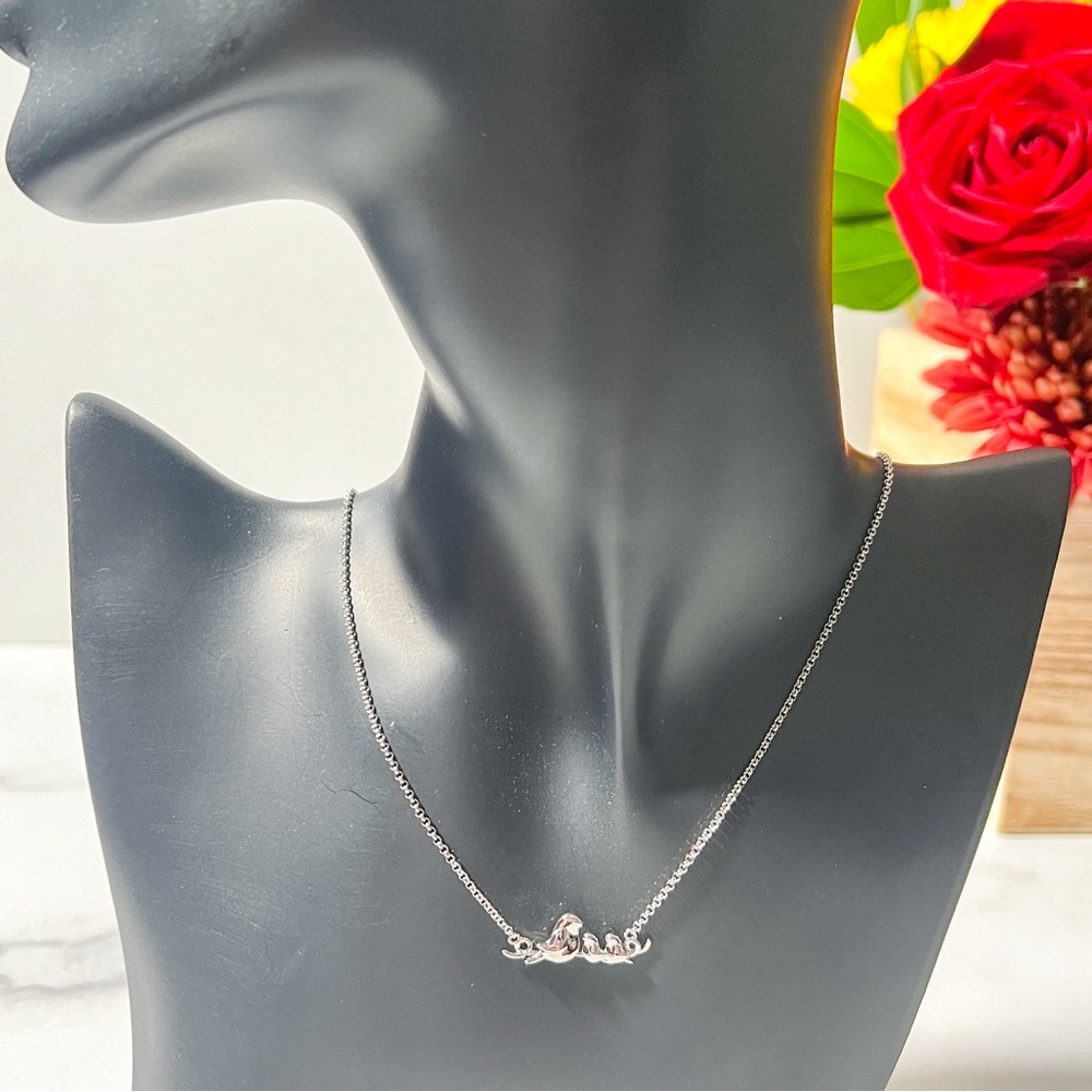 Sterling Silver Momma Bird With Two Baby Chicks 18" Necklace - Picture 2 of 5